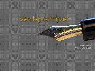 Verslag schrijven