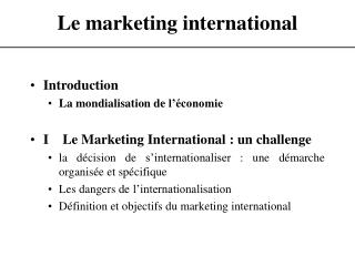 Le marketing international