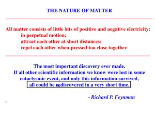 THE NATURE OF MATTER _________________________________________________________