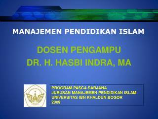 MANAJEMEN PENDIDIKAN ISLAM