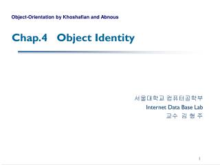 Chap.4 Object Identity