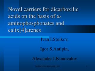 Novel carriers for dicarboxilic acids on the basis of α-aminophosphonates and calix[4]arenes