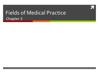 Fields of Medical Practice