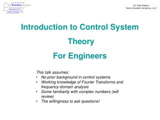 Introduction to Control System Theory For Engineers