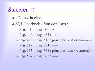 Studeren !!!