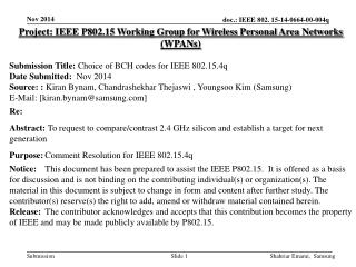 Project: IEEE P802.15 Working Group for Wireless Personal Area Networks (WPANs)