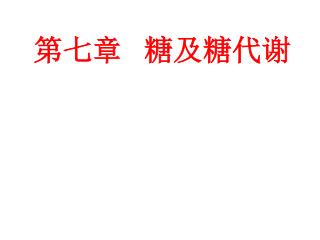 第七章 糖及糖代谢