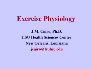 Exercise Physiology