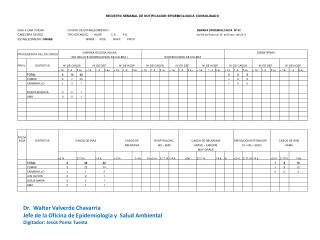 Dr. Walter Valverde Chavarría Jefe de la Oficina de Epidemiologia y Salud Ambiental