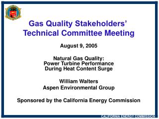 Gas Quality Stakeholders’ Technical Committee Meeting