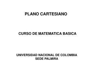 PLANO CARTESIANO