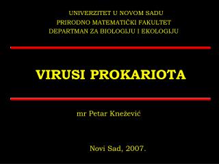 VIRUSI PROKARIOTA