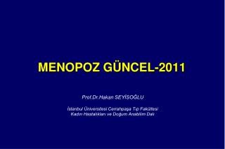 MENOPOZ GÜNCEL-2011