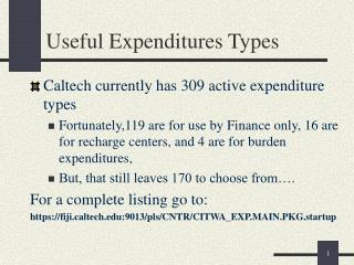 Useful Expenditures Types