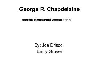 George R. Chapdelaine