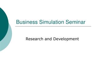 Business Simulation Seminar