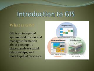 Introduction to GIS