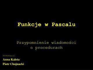 Funkcje w Pascalu