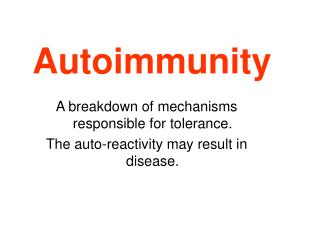 Autoimmunity