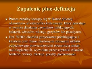 Zapalenie płuc-definicja