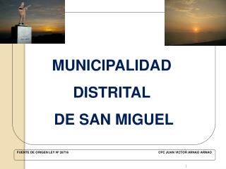 MUNICIPALIDAD DISTRITAL DE SAN MIGUEL