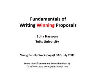 Fundamentals of Writing Winning Proposals