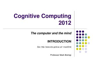 Cognitive Computing 2012