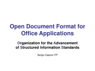 Open Document Format for Office Applications