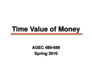 Time Value of Money