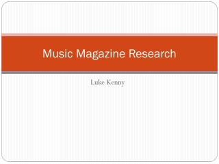 Music Magazine Research