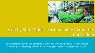 Step by Step Guide - Sustainability Across the Curriculum