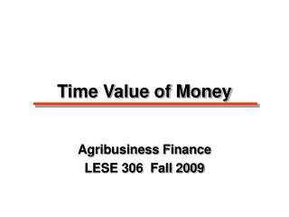 Time Value of Money