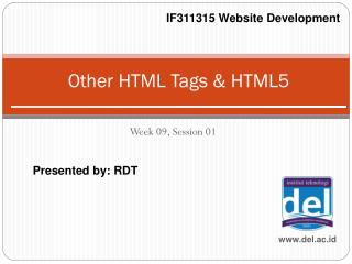 Other HTML Tags &amp; HTML5
