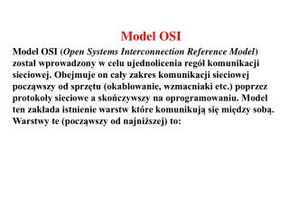 Model OSI