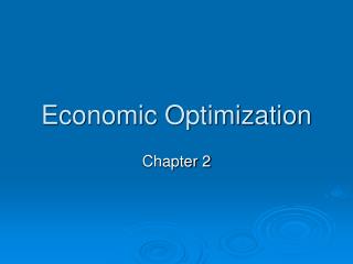 Economic Optimization