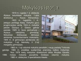 Mokyklos istorija