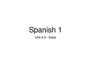 Spanish 1