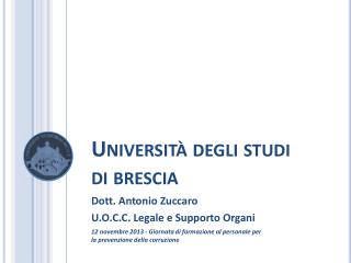 Università degli studi di brescia