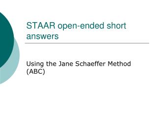STAAR open-ended short answers