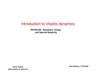 Introduction to chaotic dynamics