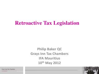 Retroactive Tax Legislation