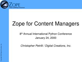 Zope for Content Managers