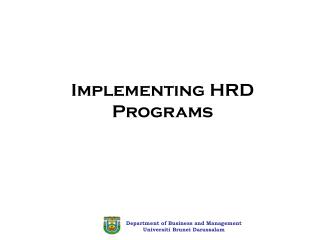 Implementing HRD Programs