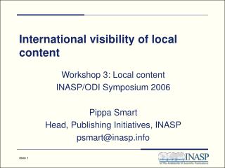 International visibility of local content