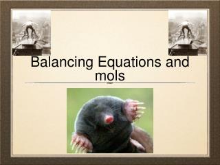 Balancing Equations and mols