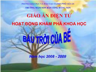 PHÒNG GIÁO DỤC VÀ ĐÀO TẠO TH ÀNH PHỐ HỘI AN TRƯỜNG MẦM NON BÁN CÔNG MĂNG NON