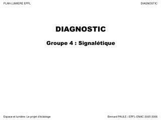 DIAGNOSTIC Groupe 4 : Signalétique