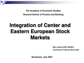 Integration of Center and Eastern European Stock Markets