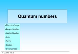 Quantum numbers