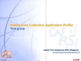 Dublin Core Collection Application Profile Task group